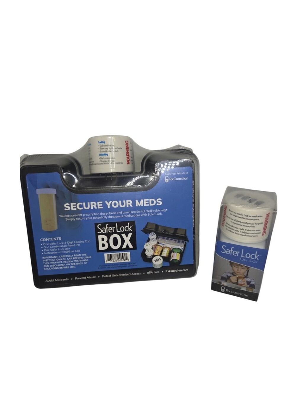 Safer Lock Box 2 Piece Set Secure Med Storage NEW